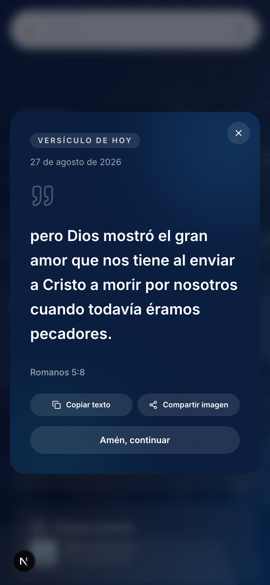 Versículo del día en el sitio público de una iglesia